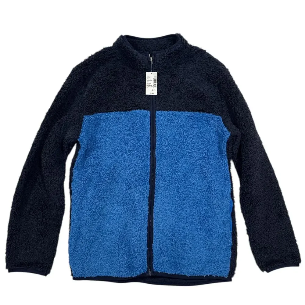 NWT The Children’s Place Sherpa Fleece Jacket Kids XXL 16 Blue Full Zip